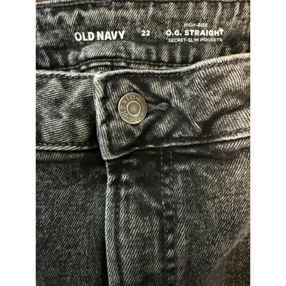 Old Navy OG Straight High Rise Jeans 22 Charcoal Acid Wash Secret Slim Pockets